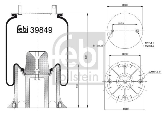 FEBI BILSTEIN Кожух пневматической рессоры 39849